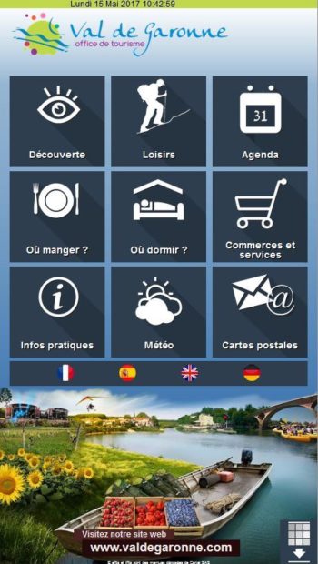 évolution de l'interface de l'application touristique à Marmande