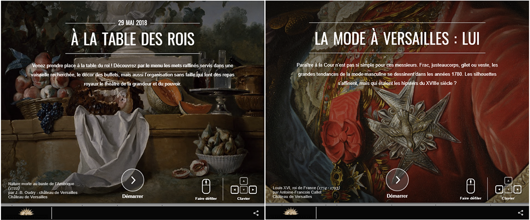 Versailles visite en virtuel exposition en ligne capture d'écran