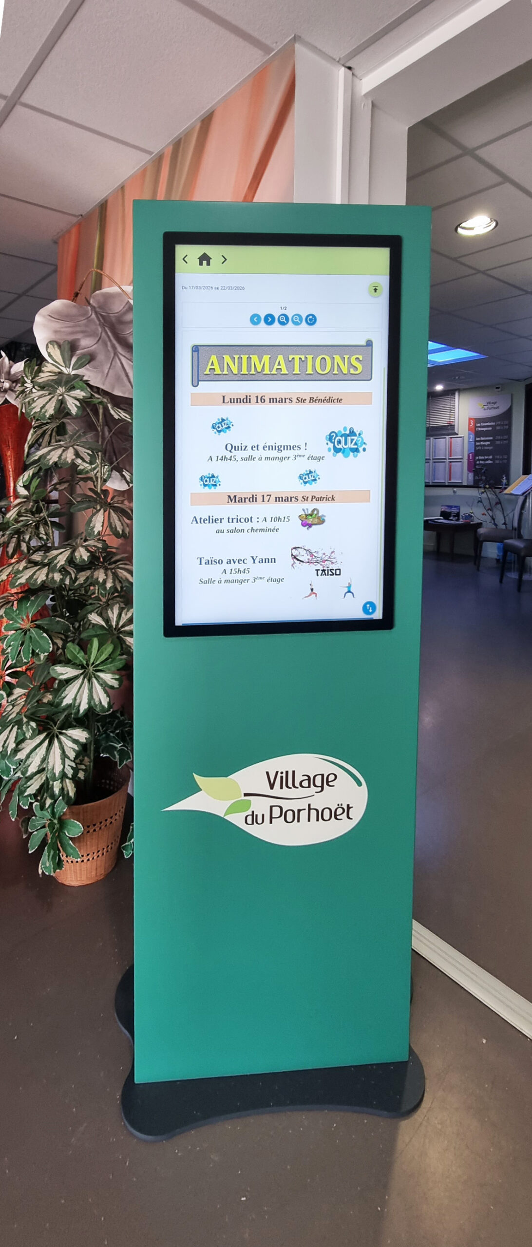 Totem interactif EHPAD Village du Porhoet